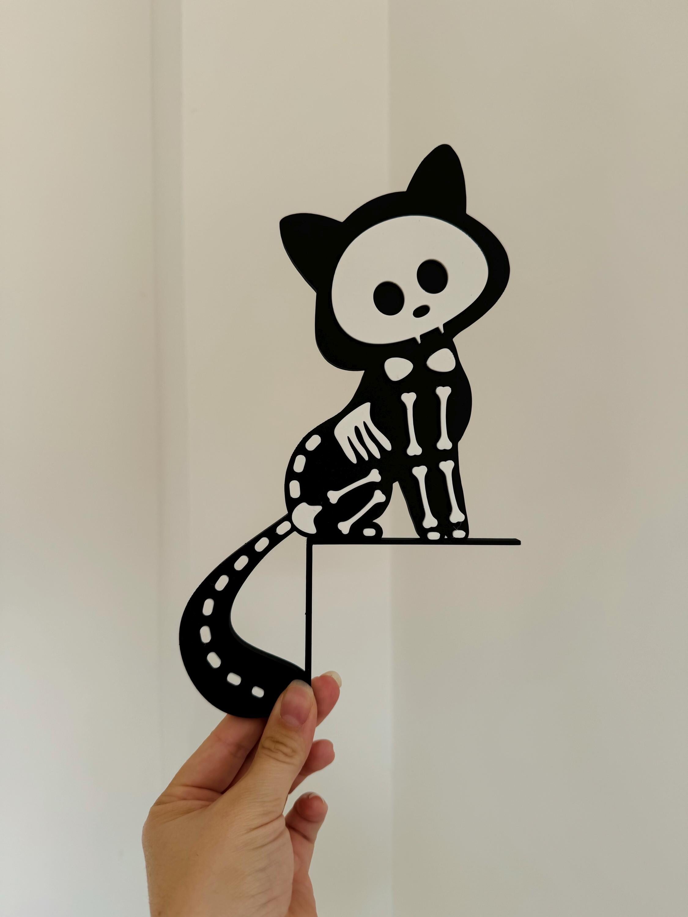 Skeleton Cat Door Corner