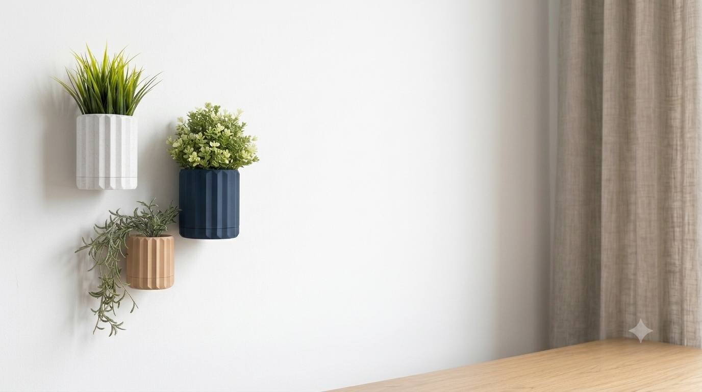 Syml wall planters styled on a wall